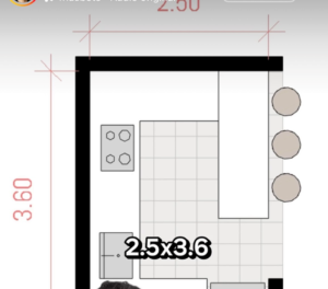 Cocina con desayunador integrado
